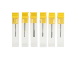 Rebe - 6 piezas de brocas rotativas para uñas (izquierda/derecha) para eliminar cutículas, pulir y lijar con menos polvo.
