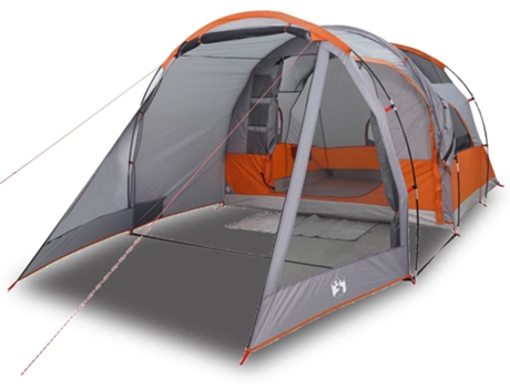 vidaXL Tienda de campaña túnel para 4 personas impermeable gris