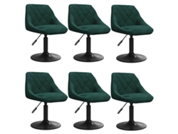 Maison Exclusive - Silla De Comedor Giratoria 6 Uds Terciopelo Verde Oscuro