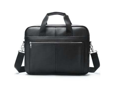 Maletines de cuero genuino para hombres, bolso para computadora portátil, bolso bandolera de viaje de negocios, bolso de mano, negro (lichi)