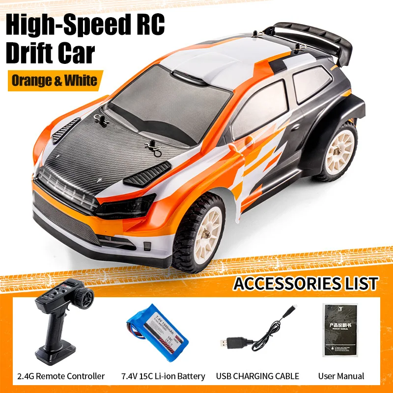 Carro de Rali de Drift Off road de Alta Velocidade com Tração nas Quatro Rodas e Equipado com Giroscópio MDUG (laranja)