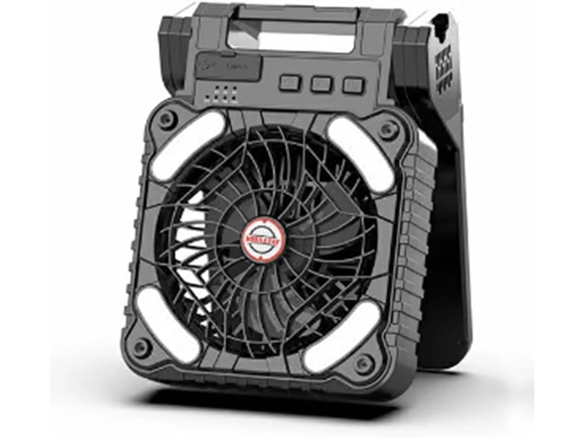 Ventilador Solar Para Camping Con Luz Y Panel Recargable Portátil.