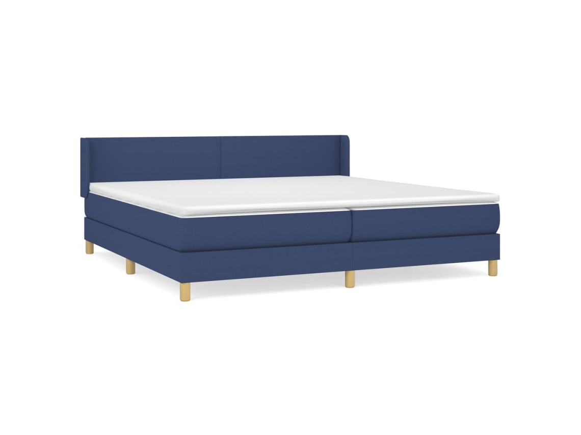 Maison Exclusive - Cama Box Spring Con Colchón Tela Azul 200x200 Cm