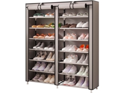 Armario Zapatero Zapatos Puertas Cremallera Home NYANA ABS Tecido Beige (125x92x28)