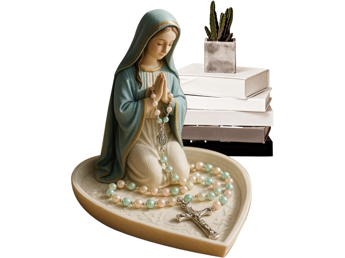 Soporte Para Joyas De La Virgen María | Rosario De Jesús De Resina – Decoración Para El Hogar Y El Dormitorio