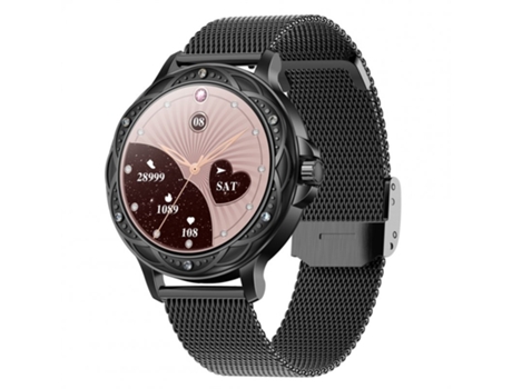 Smartwatch Cf12 Hembra Bluetooth 5 2 Llamada Monitoreo de presión arterial de frecuencia cardíaca Negro