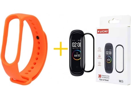 Correa + Protector Mi Band 6 KUCHI Silicona (Naranja)