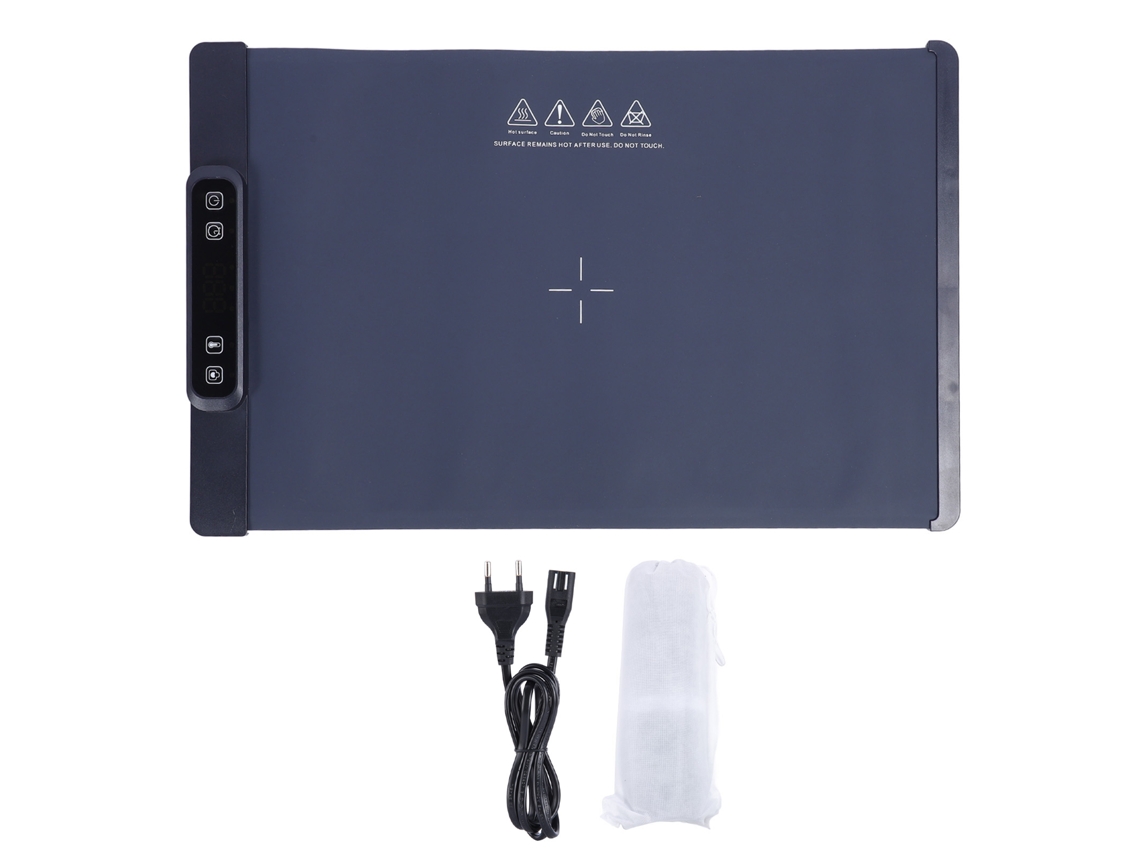 Alfombrilla Eléctrica Para Calentar Alimentos Con 3 Ajustes De Temperatura De 60 °c A 100 °c, Resistente Al Agua Y Al Aceite, Enrollable, Azul Oscuro.