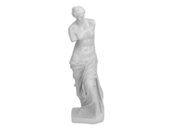 Figura en miniatura de una diosa con el brazo roto, adorno de mesa blanco.