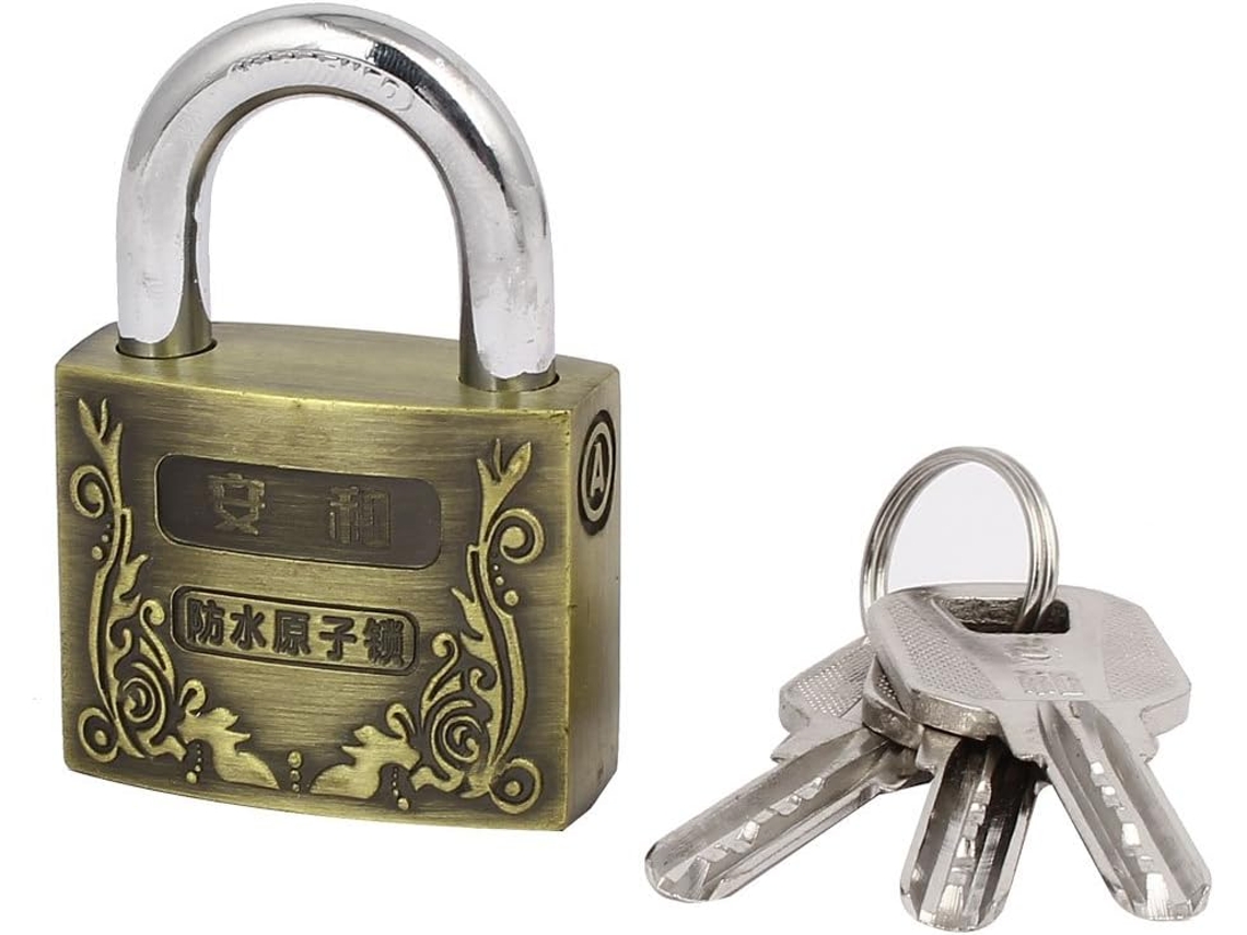 Candado de seguridad de aleación metálica para puerta de armario/mueble de 60x40x18 mm con llave CHABERLU