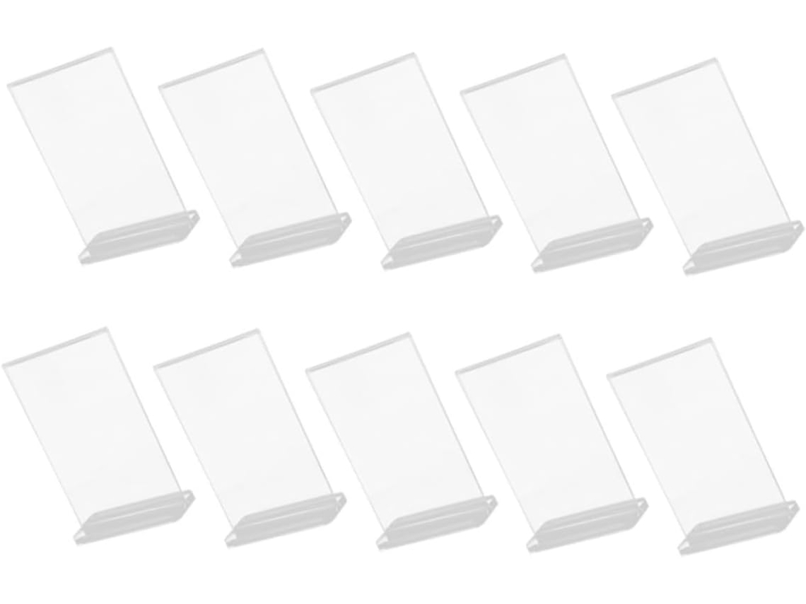 10 Soportes De Mesa De Acrílico Transparente Independientes Para Menús