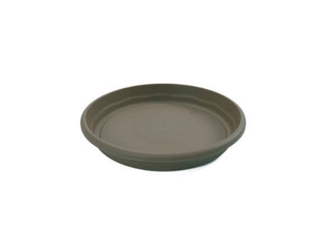 PLASTIKEN TERRA - Plato Redondo de 22 cm para Macetas de 26 cm 6L Taupe