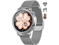 Reloj inteligente Android/iOS, monitor de temperatura, frecuencia cardíaca, salud femenina, oxímetro, monitor de actividad física (plata) Bestvite