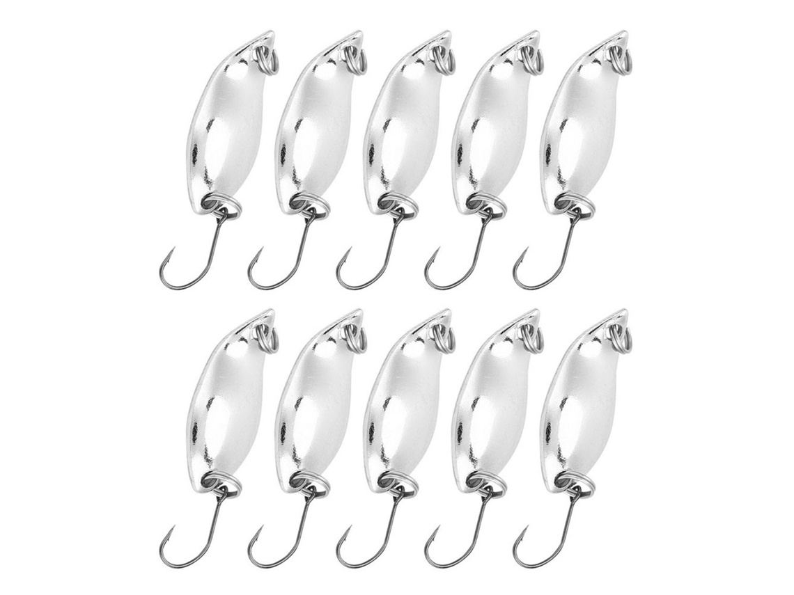 2026rebe-10pcs Lures Pesca Artificiales Wobbler Spoon Bait Metal Plomo 2.5g Plata