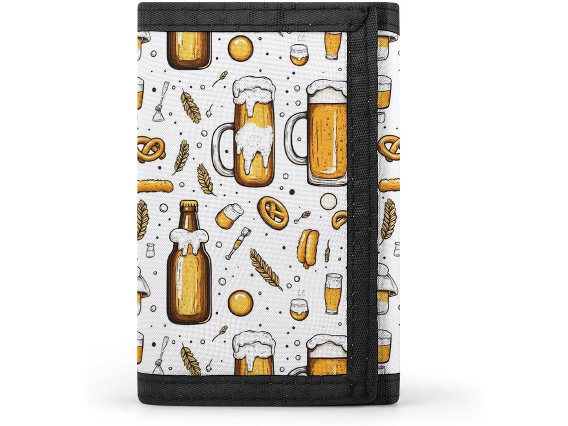 Cartera Compacta Poliéster Con Cremallera Para Hombre Diseño Estampado
