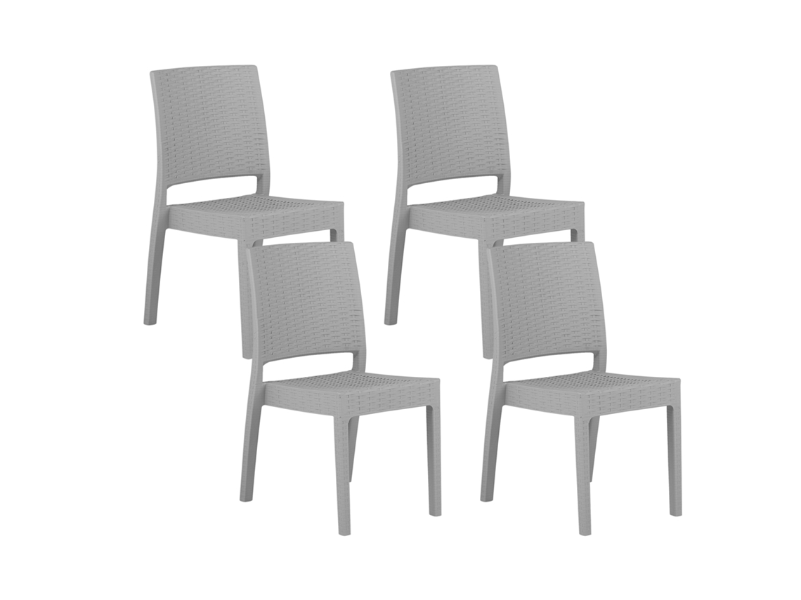 Conjunto de 4 sillas BELIANI Fossano de Material sintético Gris 60x47x89