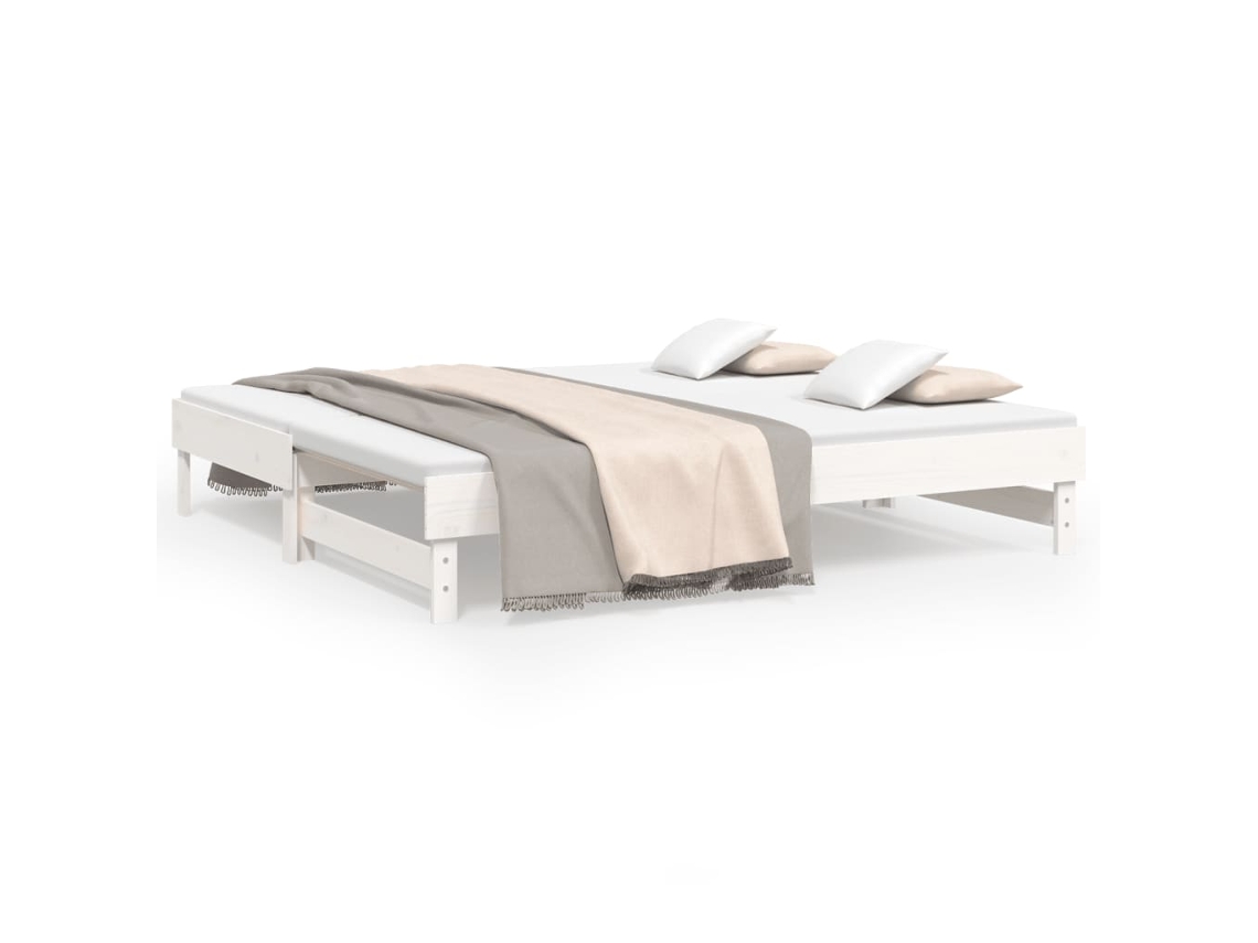 Maison Exclusive - Sofá Cama Extraíble Sin Colchón Blanco 2x(90x190) Cm