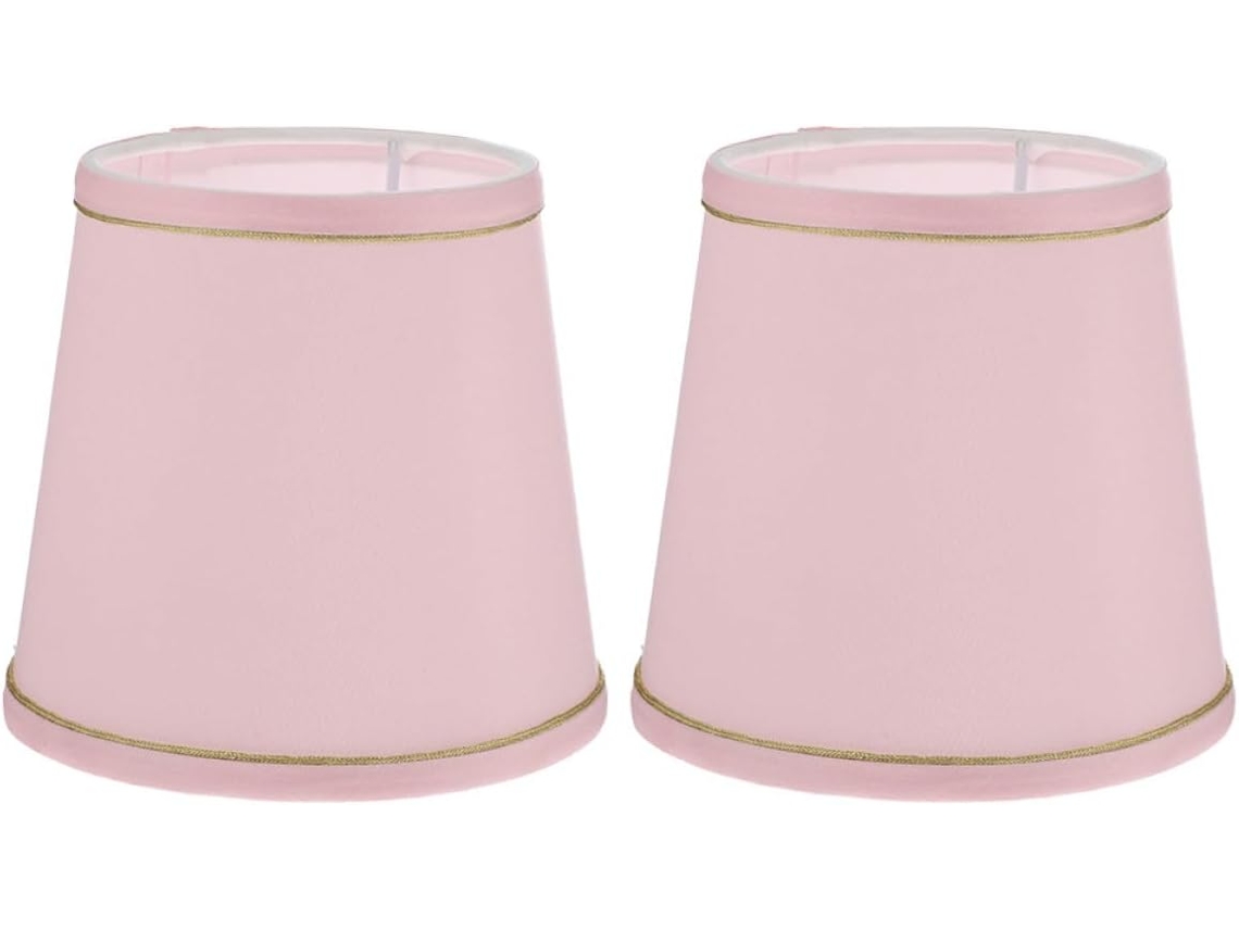 Juego De 2 Pantallas De Tela Rosa Natural Para Lámparas De Araña Y Techo, Accesorio Decorativo Para Lámparas, 23 Cm