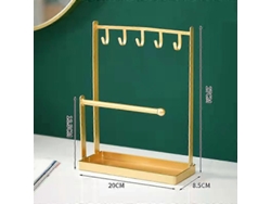 Expositor negro con gancho para pendientes, collares y relojes, estilo nórdico, ideal para organizar y exhibir anillos en casa. Hengjian