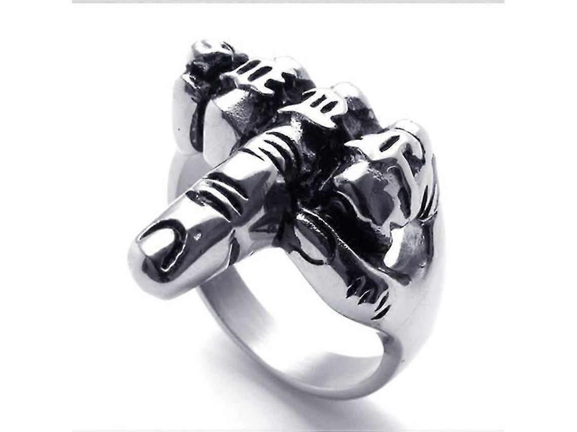 Anillo Estilo Rockero Con Diseño Vertical Moderno Para El Dedo Medio. Joyería Para Hombre.