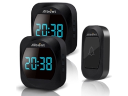 Timbre Inalámbrico Con Indicador Led De Temperatura, Timbre Electrónico Resistente Al Agua Con 2 Receptores Enchufables, Alcance De 150 M. Brilvibera_ptg