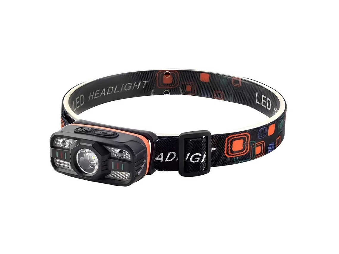Mini linterna frontal recargable, potente inducción con luz blanca y roja, ideal para camping, pesca y emergencias. Aeuzwr