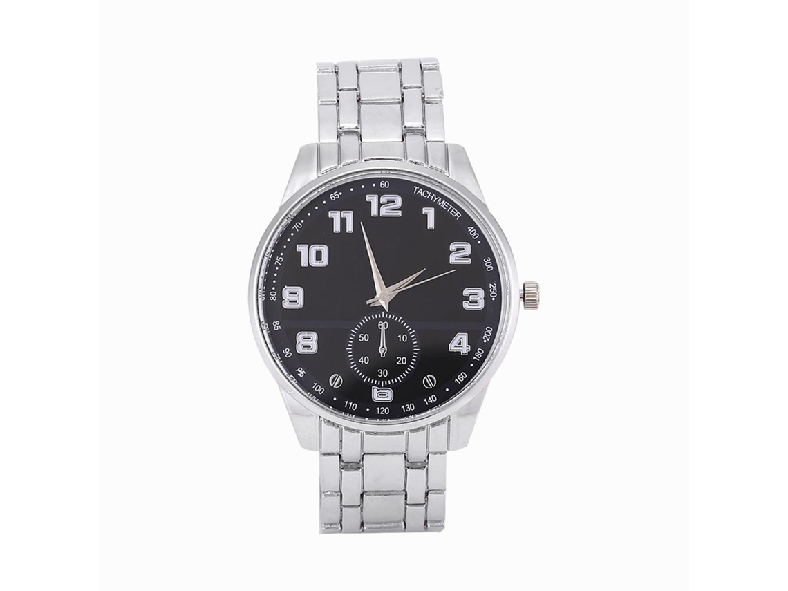 Reloj Analógico De Cuarzo Para Hombre Con Correa De Aleación De Metal Negro, Informal Y Elegante.