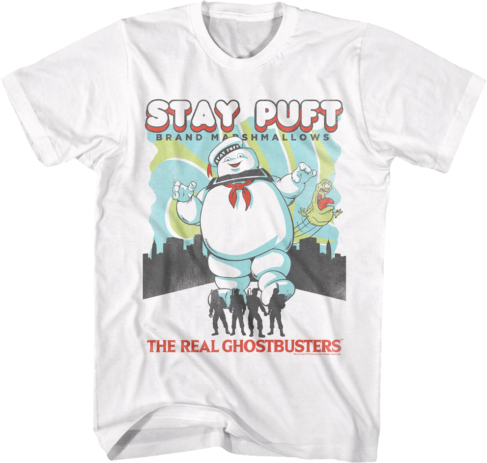 Camisetas Unisex DEEPSTONE Stay Puft Brand Marshmallows Real Ghostbusters Blanco (XXL)