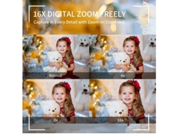 Cámara digital para niños 2, 5K UHD 1080P con tarjeta de memoria de 64 GB, zoom 16x, antivibración, ideal para niños y niñas, color negro Yizhood