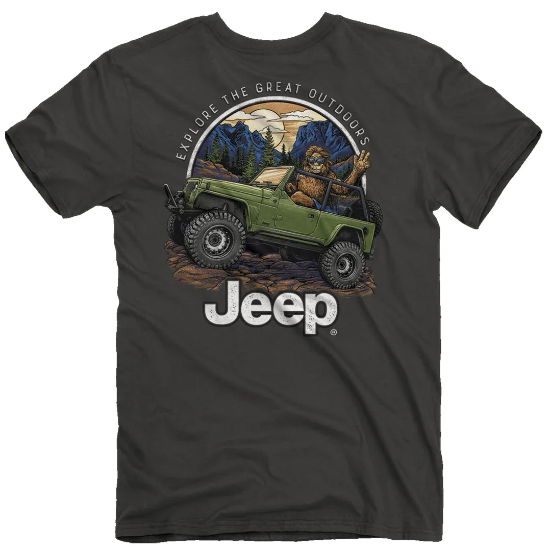 Sasquatch Jeep T-shirt Unisex Rockinstone Size:xxl