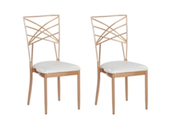 Conjunto de 2 cadeiras BELIANI Girard de Metal Rosa-dourado 41x42x91
