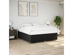 Cama Sin Colchón Tela Negro 200x200 Cm