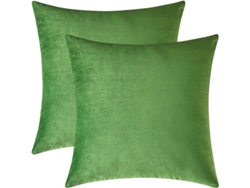 2026-2 Fundas De Almohada Cuadradas De Terciopelo Cómodas Para Sofá Y Cama, Verdes, 45 X 45 Cm