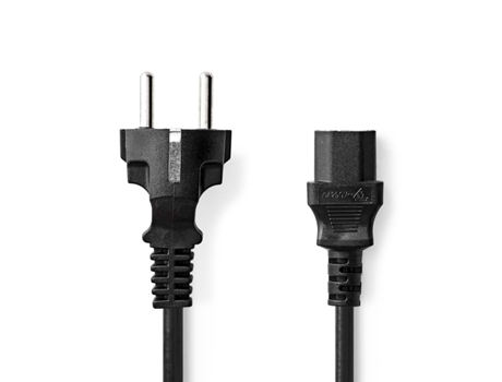 Cable de alimentación NEDIS Conector de alimentación macho Iec-320-C13 Recto Niquelado 2,00 M