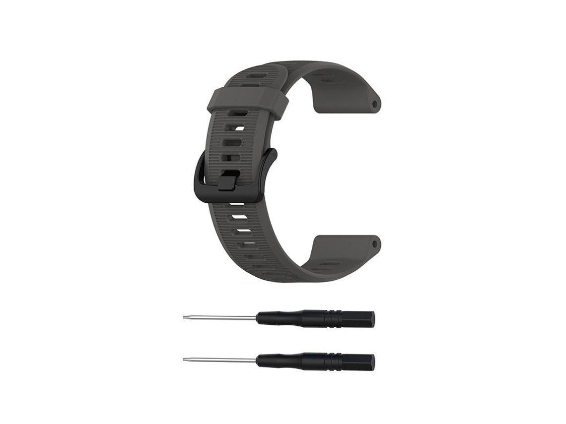 Correa de silicona gris con rayas horizontales para Garmin Approach S60