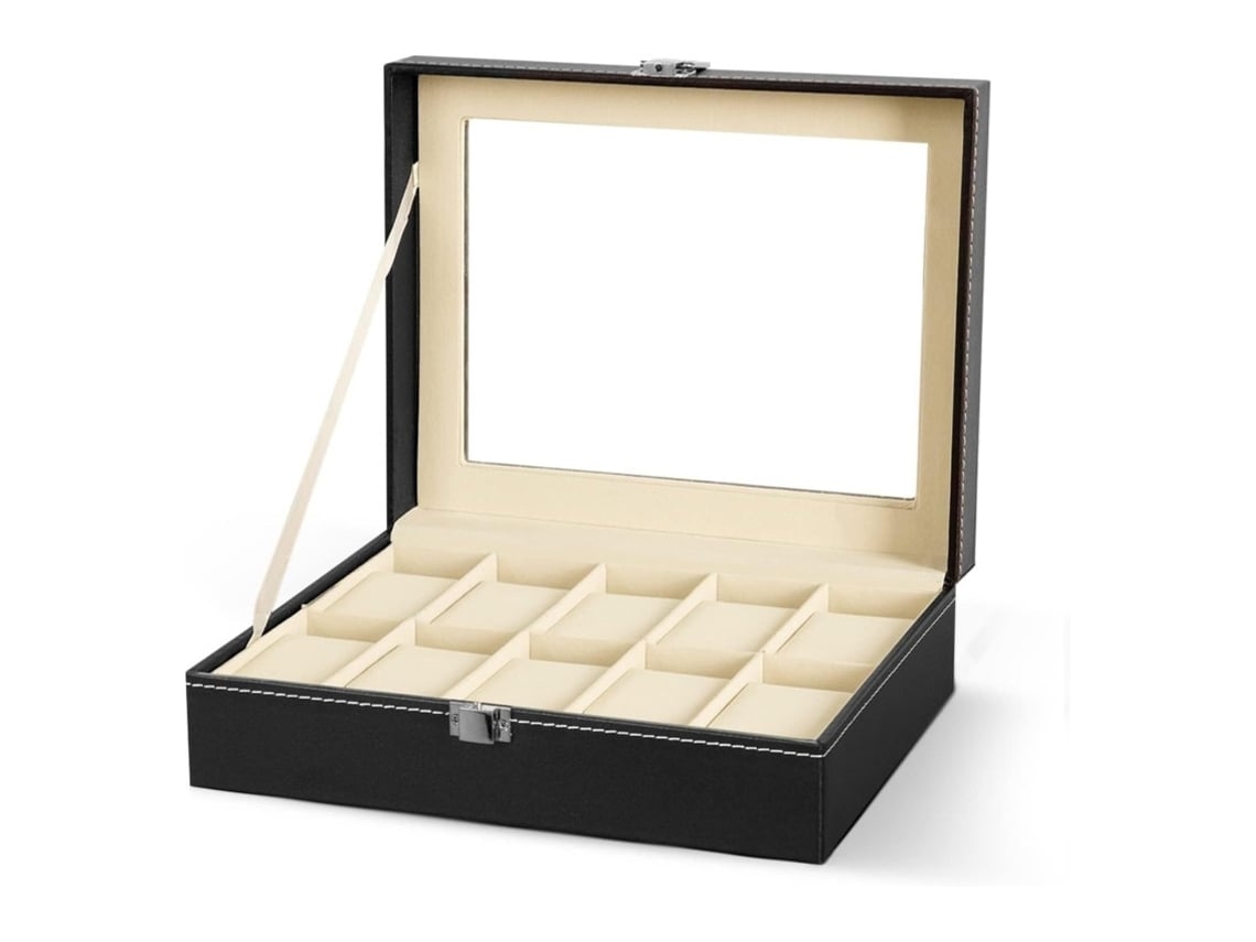 Caja Acolchada Con 10 Compartimentos, Forro Extraíble De Piel Sintética, Ideal Para Guardar Regalos.