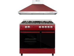 Estufa de gas Solthermic® Combo Pack Roja con Soporte para Tanque F9lt50g2 y Extractor Decorativo 8924 Rojo 90