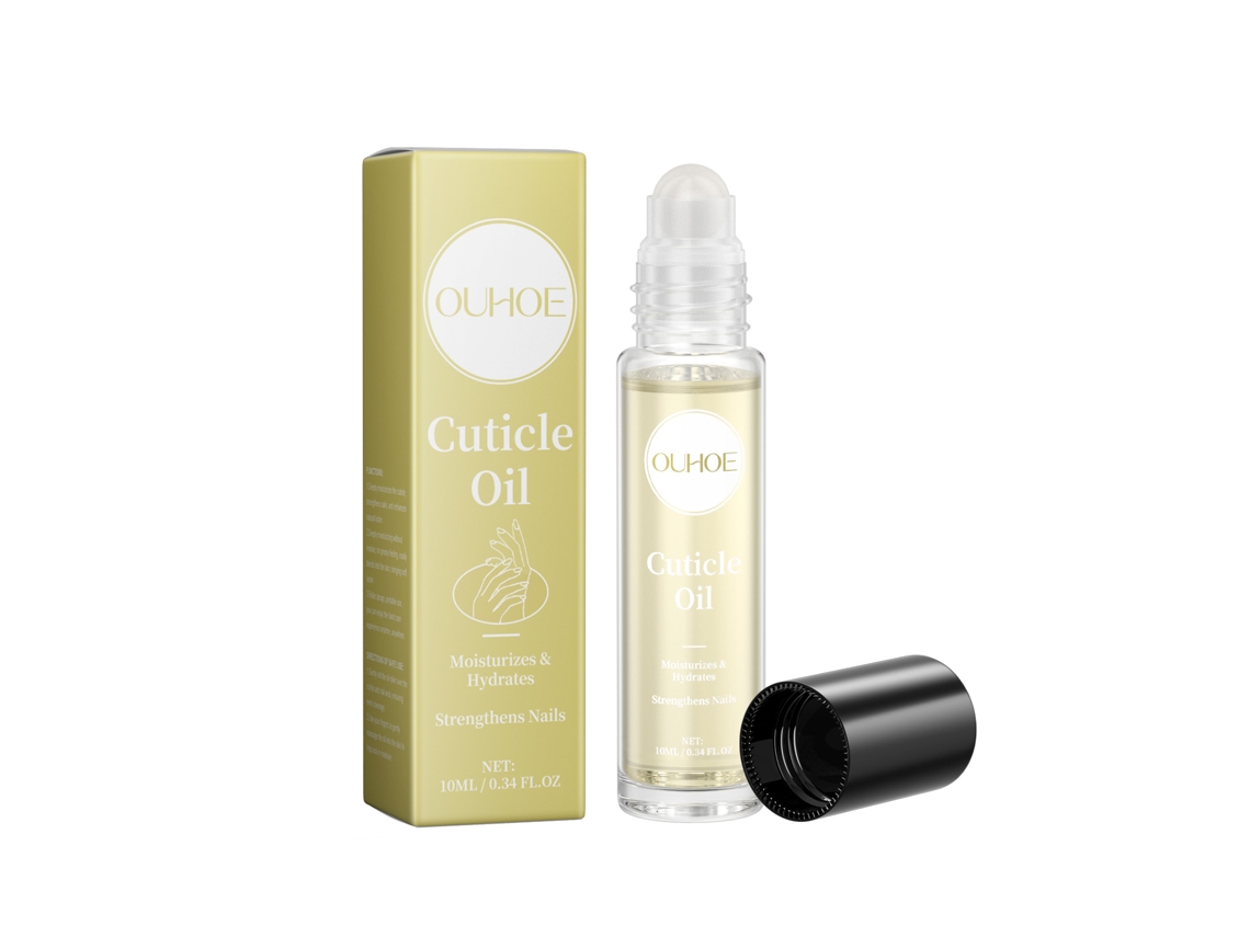 Aceite para cutículas con rodillo nutritivo para un cuidado intensivo.