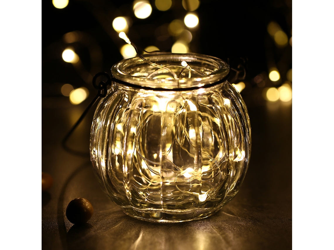 Rebe-luces De Hada 100 Leds 10m Cable Plata Usb Ip65 Impermeable Blanco Cálido Para Navidad, Boda, Interior/exterior