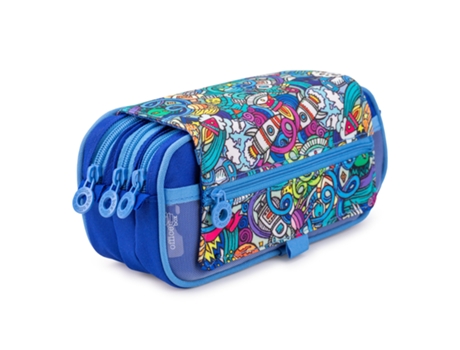 Officebox Estuche Portatodo Triple Con Tres Cremalleras para Material Escolar. Space