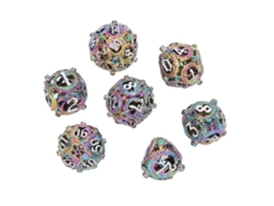 2026-set De 7 Dados Huecos De Cobre Metal Balanceados Grabados Poliedricos Portátiles Para Juegos De Mesa Coloridos