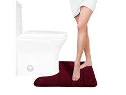 Alfombrilla De Baño De Espuma Viscoelástica En Forma De U (rojo Oscuro)