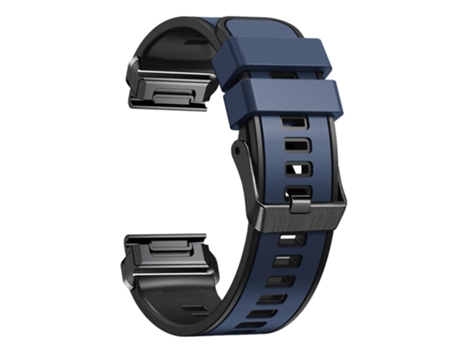Correa de Silicona liberación rápida dos colores para Garmin Tactix 7 Pro/Tactix Delta - azul oscuro/negro