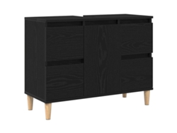 Maison Exclusive - Gabinete De Lavabo Para Baño Roble Negro 80 X 33 X 60 Cm