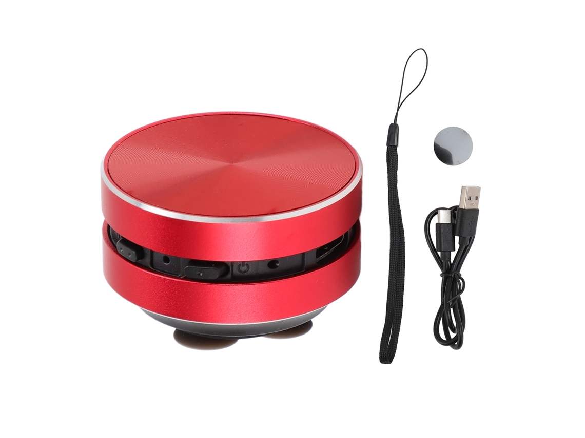Alto-falante Bluetooth De Condução Óssea Estéreo Bass Portátil Pequeno Sem Fio Com Ventosa Vermelho