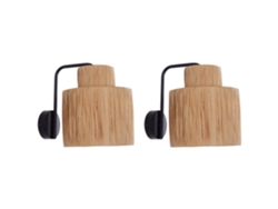 Lámpara de pared BELIANI Shinfa de Hoja de palma Natural 30x23x30