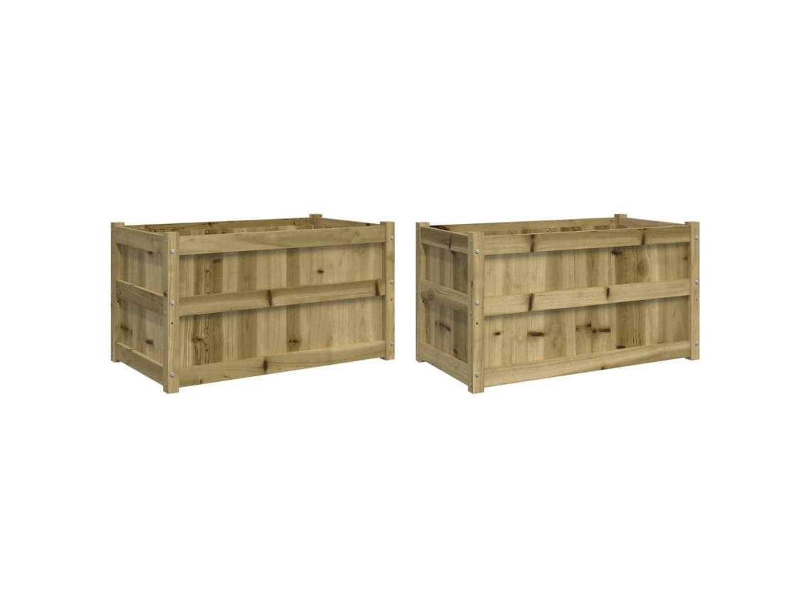 Conjunto 2 Jardineras de exterior VIDAXL madera impregnada de pino