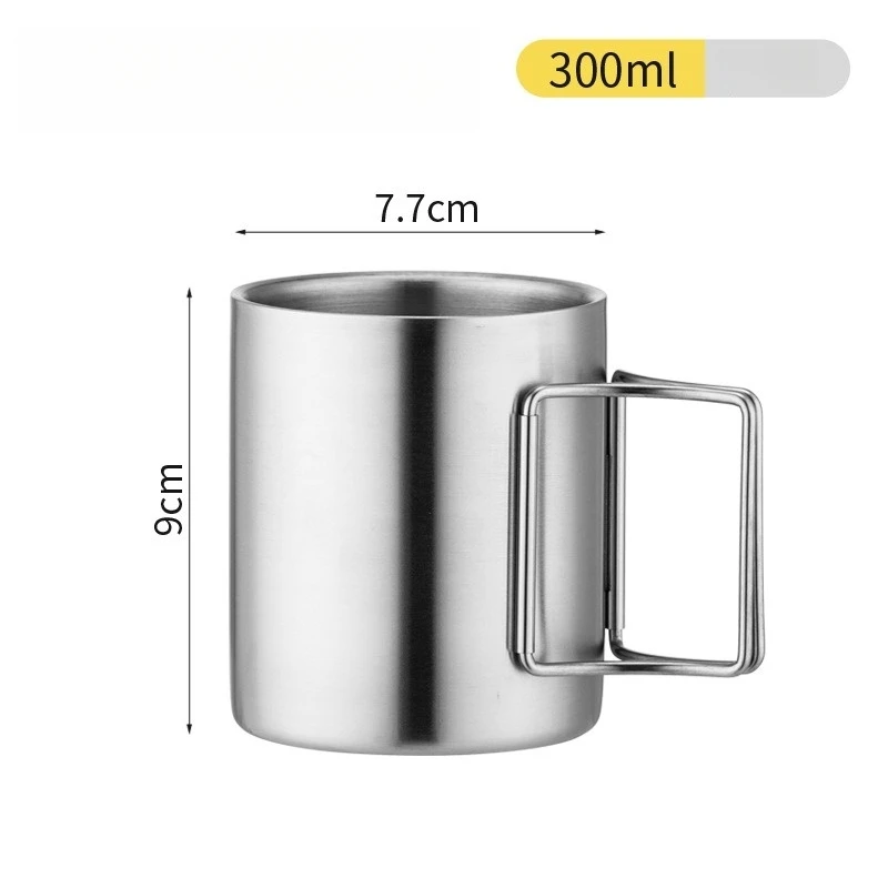 Vaso De Exterior De Acero Inoxidable 304 De Doble Pared (300 Ml), Con Cierre De Hebilla, Ideal Para Senderismo, Acampada Y Picnics.