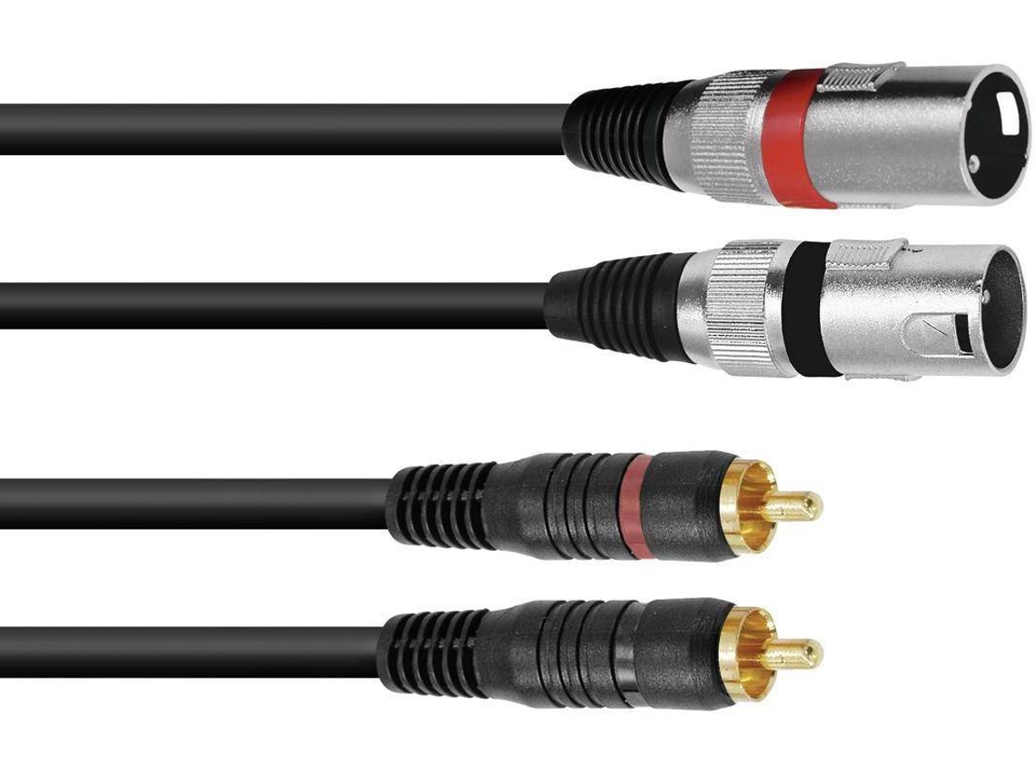 Cable Adaptador OMNITRONIC 2xXLR(M)/2xRCA 6m bk