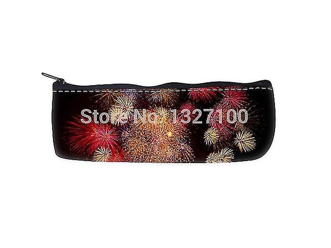 Estuche escolar con diseño de fuegos artificiales, bolsa organizadora con cremallera Chennnls